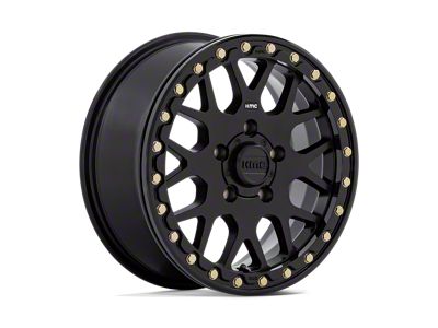 KMC Grenade Beadlock Satin Black 4-Wheel Kit; 15x6; 38mm Offset