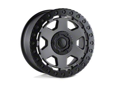Mandrus Forscher Matte Gunmetal with Black Lip Edge 4-Wheel Kit; 17x8; 45mm Offset