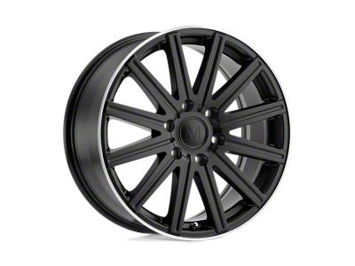 Mandrus Stark Matte Black with Machined Lip 4-Wheel Kit; 18x8; 52mm Offset