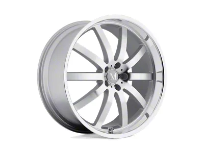 Mandrus Wilhelm Silver with Mirror Cut Face and Lip 4-Wheel Kit; 20x10; 25mm Offset