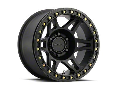 Method Race Wheels MR106 Beadlock Matte Black 4-Wheel Kit; 17x9; -44mm Offset; 5x127mm Bolt Pattern; 71.50mm Hub Bore