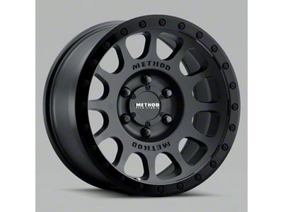 Method Race Wheels MR305 NV Matte Black with Gloss Black Lip 4-Wheel Kit; 17x8.5; 0mm Offset; 5x127mm Bolt Pattern; 94mm Hub Bore