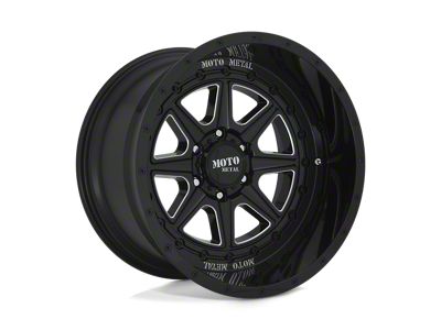 Moto Metal MO801 Phantom Gloss Black Milled 4-Wheel Kit; 22x12; -44mm Offset