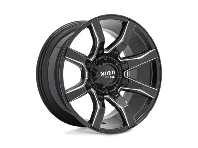 Moto Metal MO804 Spider Gloss Black Milled 4-Wheel Kit; 20x9; 0mm Offset; 8x180mm Bolt Pattern; 124.20mm Hub Bore