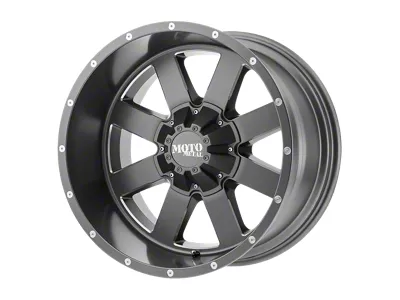 Moto Metal MO962 Satin Gray Milled 4-Wheel Kit; 22x14; -76mm Offset