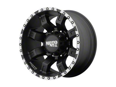Moto Metal MO968 Satin Black with Machined Flange 4-Wheel Kit; 20x12; -44mm Offset