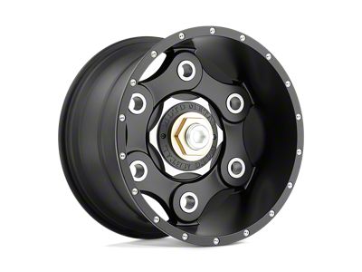 Moto Metal Link Satin Black 4-Wheel Kit; 17x9; 25mm Offset