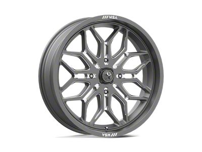 MSA Offroad Wheels Sniper Gunmetal Milled 4-Wheel Kit; 20x7; 10mm Offset