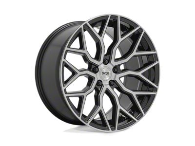 Niche Mazzanti Gloss Black with a Brushed Face and Dark Tint 4-Wheel Kit; 19x8.5; 35mm Offset