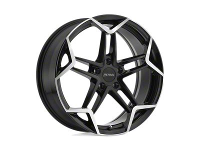 Petrol P1A Gloss Black with Machined Cut Face 4-Wheel Kit; 19x8; 40mm Offset