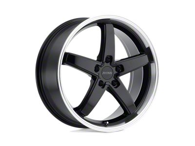 Petrol P1B Gloss Black with Machined Cut Lip 4-Wheel Kit; 17x8; 40mm Offset