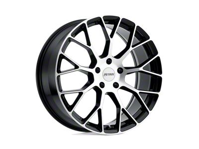 Petrol P2B Gloss Black with Machined Face 4-Wheel Kit; 17x8; 40mm Offset