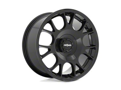 Rotiform TUF-R Gloss Black 4-Wheel Kit; 18x8.5; 45mm Offset; 5x112/5x114.3mm Bolt Pattern; 72.56mm Hub Bore