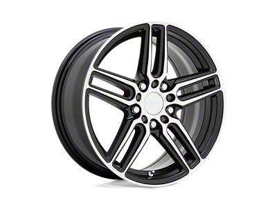 RUFF Nitro Gloss Black with Machined Face 4-Wheel Kit; 17x7.5; 38mm Offset