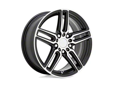 RUFF Nitro Gloss Black with Machined Face 4-Wheel Kit; 18x8; 38mm Offset