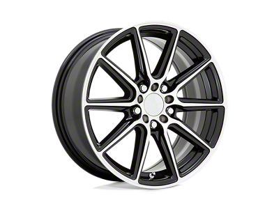 RUFF Throttle Gloss Black with Machined Face 4-Wheel Kit; 17x7.5; 38mm Offset
