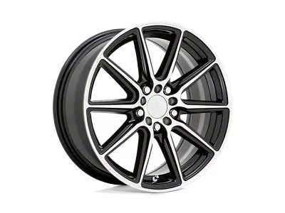 RUFF Throttle Gloss Black with Machined Face 4-Wheel Kit; 18x8; 38mm Offset