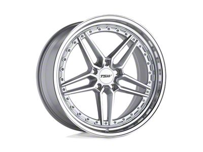 TSW Ascari Silver with Mirror Cut Face and Lip 4-Wheel Kit; 20x9; 32mm Offset
