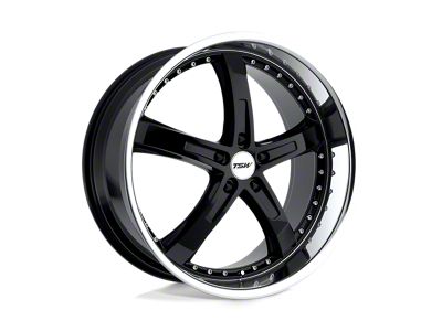 TSW Jarama Gloss Black with Mirror Cut Lip 4-Wheel Kit; 17x8; 35mm Offset