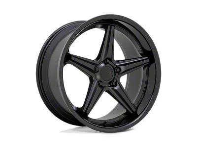 TSW Launch Matte Black with Gloss Black Lip 4-Wheel Kit; 20x8.5; 35mm Offset