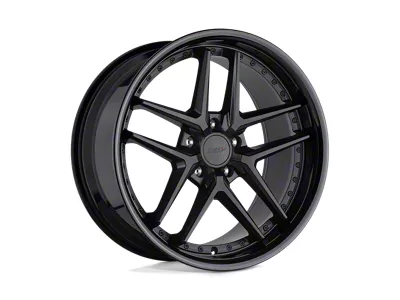 TSW Premio Matte Black with Gloss Black Lip 4-Wheel Kit; 19x9.5; 40mm Offset