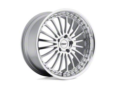 TSW Silverstone Silver with Mirror Cut Face and Lip 4-Wheel Kit; 17x8; 20mm Offset