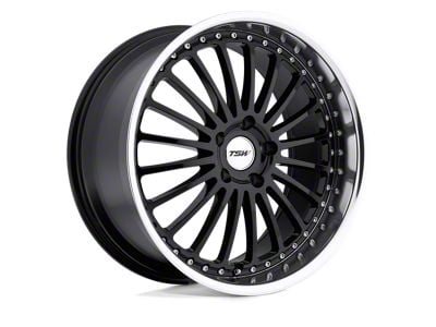 TSW Silverstone Gloss Black with Mirror Cut Lip 4-Wheel Kit; 17x8; 40mm Offset