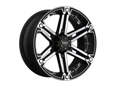 Tuff A.T. T01 Flat Black with Machined Face 4-Wheel Kit; 18x9; -6mm Offset