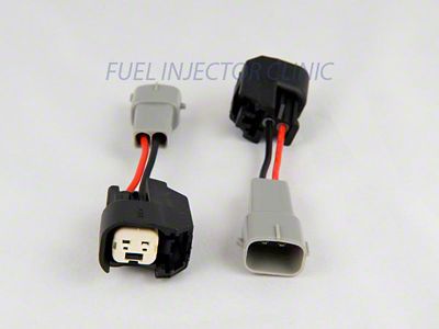 Fuel Injector Clinic Set of 4 US Car/EV6 female to Toyota male injector plug adaptors - PADPUtoT4