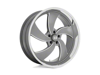 US Mag Desperado Anthracite Milled with Diamond Cut Lip 4-Wheel Kit; Right Directional; 22x10.5; 1mm Offset