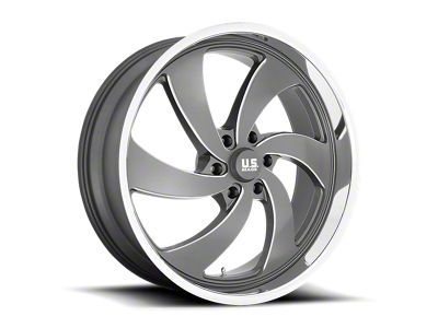 US Mag Desperado Anthracite Milled Diamond Cut Milled 4-Wheel Kit; 24x9; 25mm Offset