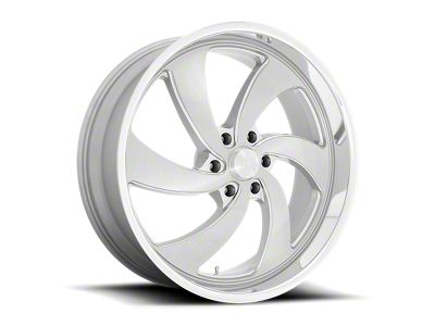 US Mag Desperado Silver Brushed Face Milled Diamond Cut Milled 4-Wheel Kit; 24x10; 25mm Offset
