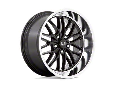 US Mag Santa Cruz Gloss Black with Diamond Cut Lip 4-Wheel Kit; 20x8.5; 6mm Offset