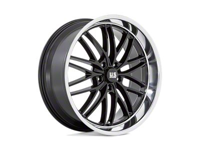 US Mag Santa Cruz Gloss Black with Diamond Cut Lip 4-Wheel Kit; 22x9; 15mm Offset