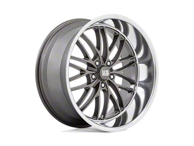 US Mag Santa Cruz Anthracite with Diamond Cut Lip 4-Wheel Kit; 22x10.5; 0mm Offset; 5x127mm Bolt Pattern; 78.10mm Hub Bore