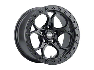 Weld Off-Road Ledge Satin Black 4-Wheel Kit; 17x9; -12mm Offset; 5x127mm Bolt Pattern; 71.50mm Hub Bore