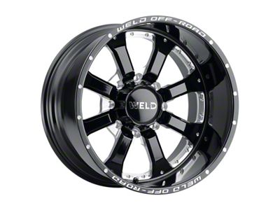 Weld Off-Road Granada Six Gloss Black Milled 4-Wheel Kit; 20x9; 0mm Offset