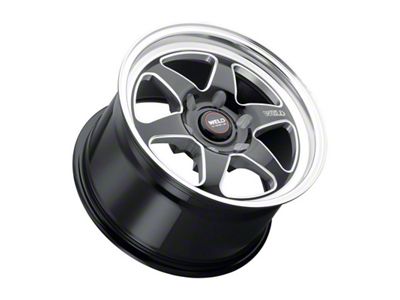 Weld Racing Ventura 6 Drag Gloss Black Milled 4-Wheel Kit; 17x7; 0mm Offset