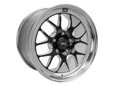 Weld Racing RTS S77 Black Center with Polished Shell 4-Wheel Kit; 17x10; 43mm Offset; 5x120mm Bolt Pattern; 80.772mm Hub Bore