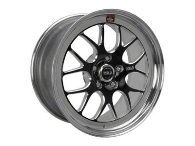 Weld Racing RTS S77 Black Center with Polished Shell 4-Wheel Kit; 18x9; 28mm Offset
