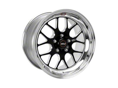 Weld Racing RTS S77 HD Black Center with Polished Shell 4-Wheel Kit; 17x5; -8mm Offset