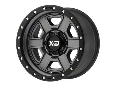 XD Fusion Off-Road Satin Gray with Satin Black Lip 4-Wheel Kit; 18x9; 0mm Offset; 8x165.1mm Bolt Pattern; 125.10mm Hub Bore