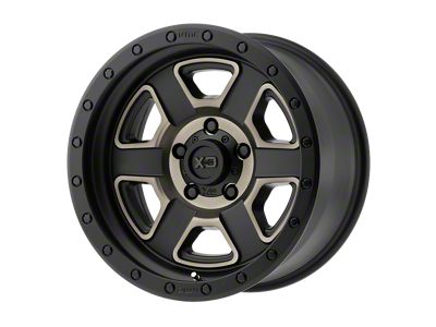 XD Fusion Off-Road Satin Black Machined with Dark Tint Clear Coat 4-Wheel Kit; 18x9; 0mm Offset; 8x165.1mm Bolt Pattern; 125.10mm Hub Bore