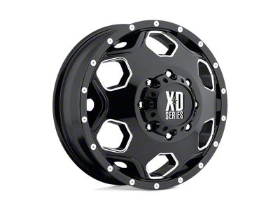 XD Batallion Gloss Black with Milled Accents 4-Wheel Kit; 22x8.25; -175mm Offset