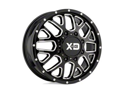 XD Grenade Dually Gloss Black Milled 4-Wheel Kit; 20x8.25; 127mm Offset