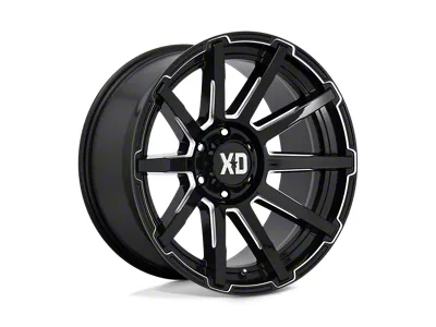 XD Outbreak Gloss Black Milled 4-Wheel Kit; 18x9; 12mm Offset