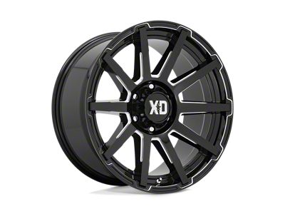 XD Outbreak Gloss Black Milled 4-Wheel Kit; 20x10; 12mm Offset