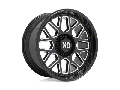 XD Grenade 2 Gloss Black Milled 4-Wheel Kit; 20x10; 12mm Offset