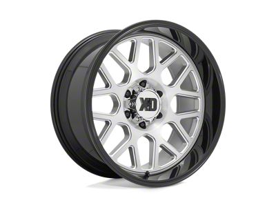 XD Grenade 2 Brushed Milled with Gloss Black Lip 4-Wheel Kit; 20x10; -18mm Offset