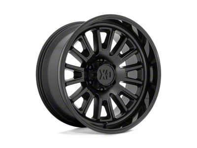 XD Rover Satin Black with Gloss Black Lip 4-Wheel Kit; 20x10; -18mm Offset